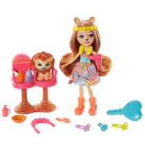 Conjunto de brinquedos Mattel Enchantimals Sunny Savanna com boneca de leão