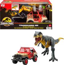 Conjunto de brinquedos Mattel Jurassic Park '93 Classic com T. rex e bonecos