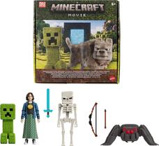 Conjunto de brinquedos Mattel Minecraft Story com 4 figuras de ação e 3 peças
