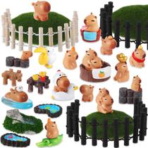 Conjunto de brinquedos Mini Capybara Figures Simgoing com acessórios 36 unidades Conjunto de brinquedos Mini Capybara Figures Simgoing com acessórios 36 unidades