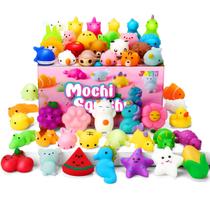 Conjunto de brinquedos Mochi Squishy JOYIN, pacote com 100 unidades para crianças com caixa de armazenamento