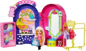 Conjunto de brinquedos moderno Barbie Extra Minis Doll & Boutique com mais de 15 peças