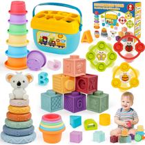 Conjunto de brinquedos Montessori GJOF2YK para bebês de 6 a 18 meses com 34 unidades