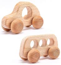Conjunto de brinquedos Montessori Push Push Teether Toy Baby Wooden Car Conjunto de brinquedos Montessori Push Push Teether Toy Baby Wooden Car