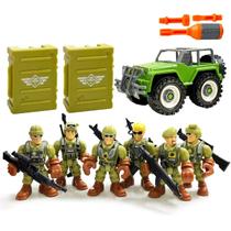 Conjunto de brinquedos MQSTARSRISE para homens e soldados do exército com caminhão e estojos Conjunto de brinquedos MQSTARSRISE para homens e soldados do exército com caminhão e estojos