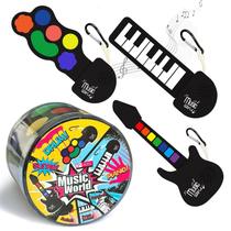 Conjunto de brinquedos musicais PSXTCU Mini Roll Up Chaveiro de silicone