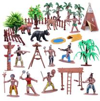 Conjunto de brinquedos Native American Village kukifun 31 unidades com tenda