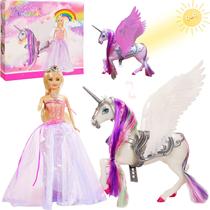 Conjunto de brinquedos para bonecas Bettina Color Change Unicorn & Princess 30cm