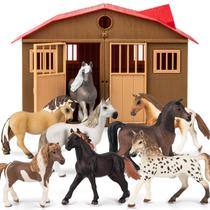 Conjunto de brinquedos para cavalos TikonSyol, 8 peças, figura de cavalo realista de 13 cm Conjunto de brinquedos para cavalos TikonSyol, 8 peças, figura de cavalo realista de 13 cm