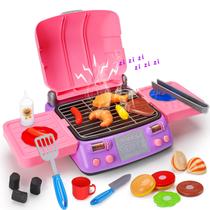 Conjunto de brinquedos para churrasco AugToy 2024 para meninas com luz sonora de fumaça