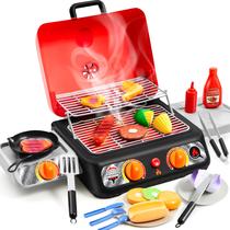 Conjunto de brinquedos para churrasco Play-Act Kids com fumaça, luz e som Conjunto de brinquedos para churrasco Play-Act Kids com fumaça, luz e som