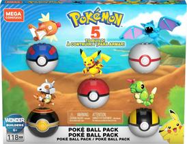 Conjunto de brinquedos para construção de bonecos de ação MEGA Pokémon com 118 peças