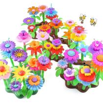 Conjunto de brinquedos para construção de jardins de flores e brinquedos para atividades educacionais