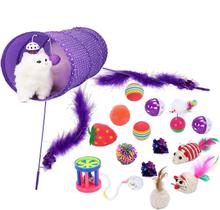 Conjunto de brinquedos para gatos Catangel, 17 peças, bolas de mouse, peixe e erva-dos-gatos