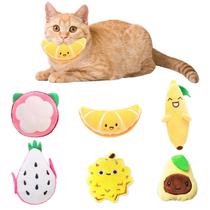 Conjunto de brinquedos para gatos Fruit Design Catnip Chew Bite Resistant, pacote com 6