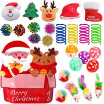 Conjunto de brinquedos para gatos KITCHSTAR 25 peças de brincadeira interativa de Natal