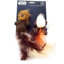 Conjunto de brinquedos para gatos Silver Paw Star Wars PORG e Chewbacca, pacote com 2 Conjunto de brinquedos para gatos Silver Paw Star Wars PORG e Chewbacca, pacote com 2