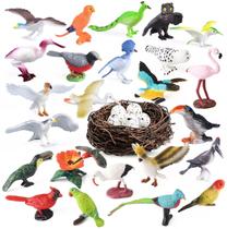 Conjunto de brinquedos para pássaros e animais kukifun, 30 unidades com ninhos de ovos
