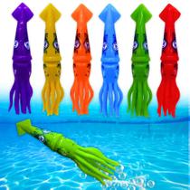 Conjunto de brinquedos para piscina Haktoys Squids Dive & Swim Sinking para crianças: pratique mergulho e natação, lulas subaquáticas multicoloridas (conjunto de 6 peças)
