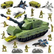 Conjunto de brinquedos para tanques militares ZAKVENFUN com homens e veículos do exército