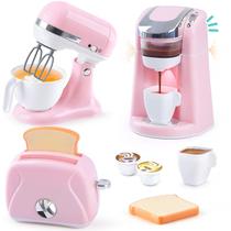 Conjunto de brinquedos para utensílios de cozinha Play com cafeteira e batedeira