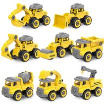 Conjunto de brinquedos para veículos de construção DIY para meninos Design amarelo Conjunto de brinquedos para veículos de construção DIY para meninos Design amarelo