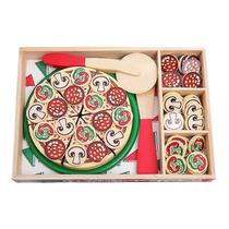 Conjunto de brinquedos Pizza Pretend Play Wood Cutting Food