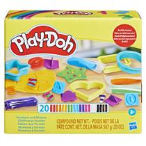 Conjunto de brinquedos Play-Doh Numbers and Shapes com 17 ferramentas e 20 bastões