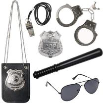Conjunto de brinquedos Police Pretend Play de 3 lontras com algemas de metal