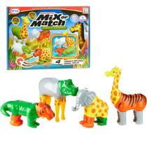Conjunto de brinquedos Popular Playthings Magnetic Mix or Match Jungle Animals 16 peças
