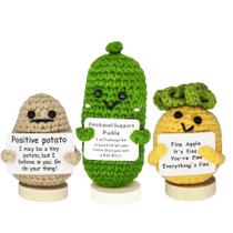 Conjunto de brinquedos Positive Potato com cartão positivo e bonecos de crochê básicos