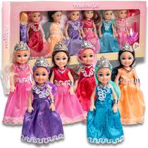 Conjunto de brinquedos Princess Dolls TOMLEON com 6 mini bonecas e acessórios