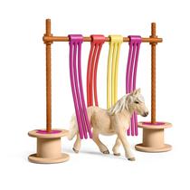 Conjunto de brinquedos Schleich Farm World Horse com obstáculo de cortina de pônei
