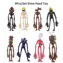 Conjunto de brinquedos Siren Head, 8 peças, 10-12 cm, PVC, design exclusivo, presente