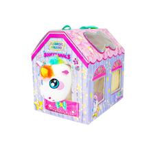Conjunto de brinquedos Squeezamals Unicorn Palace com unicórnio de pelúcia e comida