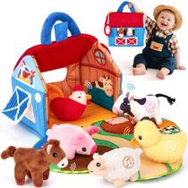 Conjunto de brinquedos Talking Barn Shahaland com animais de fazenda de pelúcia 6-12M