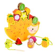 Conjunto de brinquedos Threading, atraente ouriço de desenho animado com 12 blocos Conjunto de brinquedos Threading, atraente ouriço de desenho animado com 12 blocos