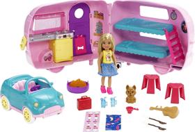 Conjunto de brinquedos Toy Car & Camper Barbie Club Chelsea com boneca e acessório