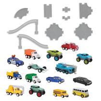 Conjunto de brinquedos Toy Car Pocket Driven by Battat com 15 minicarros