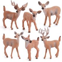 Conjunto de brinquedos Woodland Wild White Tail Deer, 6 peças para crianças