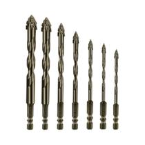 Conjunto De Broca De Dente Serrilhado, 7 Peças, Para Vidro, Cimento, Metal, Cerâmica, Madeira, Liga