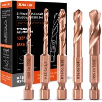 Conjunto de brocas BAILUK M35 Cobalt Stubby para metal e aço inoxidável