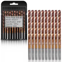 Conjunto de brocas Bestwork de 10 peças M35 Cobalt Three-Flute