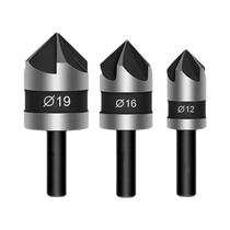 Conjunto De Brocas De 90 Graus, 3 Unidades, Aço Carbono Para Cortador De Chanfro De Metal De Madeira