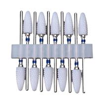 Conjunto De Brocas De Cerâmica Para Unhas, 10 Peças Para Máquina Elétrica De Polimento De Unhas,