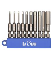 Conjunto de brocas de chave de fenda LABEAR 10 unidades SAE 50 mm com haste hexagonal 1/4