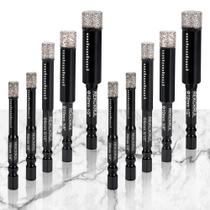 Conjunto de brocas de diamante REKCKRUL, pacote com 10 6/8/10/12 mm com haste hexagonal