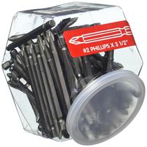 Conjunto de brocas de fixação Mayhew Tools B84058 Phillips 2, 8,9 cm, pacote com 100