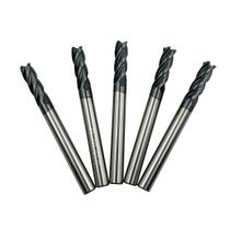 Conjunto de brocas de fresa quadrada de carboneto, 5 peças HRC 45 graus e 4 canais