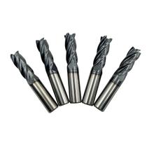 Conjunto de brocas de fresa quadrada de carboneto de 1/2 polegada, 5 unidades de revestimento HRC 45 AlTin Conjunto de brocas de fresa quadrada de carboneto de 1/2 polegada, 5 unidades de revestimento HRC 45 AlTin